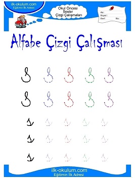 Çocuklar İçin Sesler Çizgi Çalışmaları Çalışma Sayfaları 
